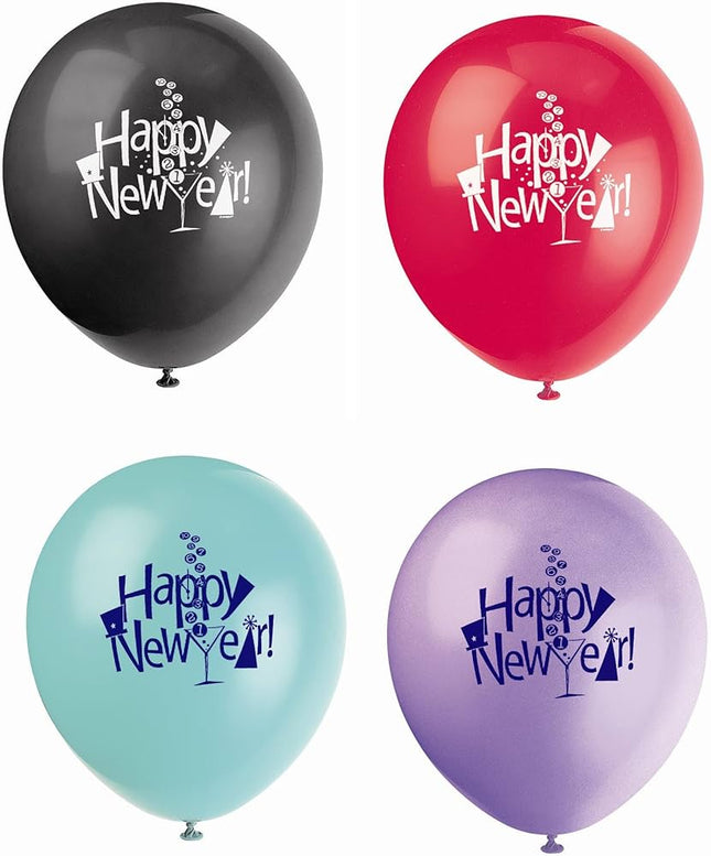 Latexballon Ø30cm New Year Countdown ca. 30cmØ/8 St.