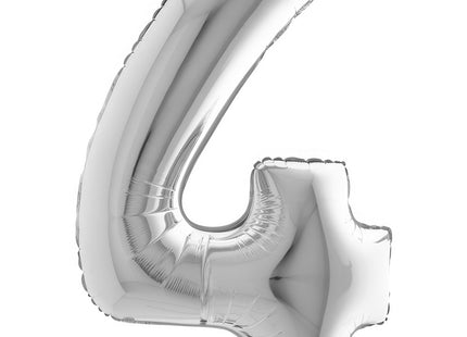 Riesenzahl Folienballon - 40"/102cm Silber #4