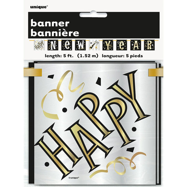 Banner Happy New Year Block 152cm/5ft.