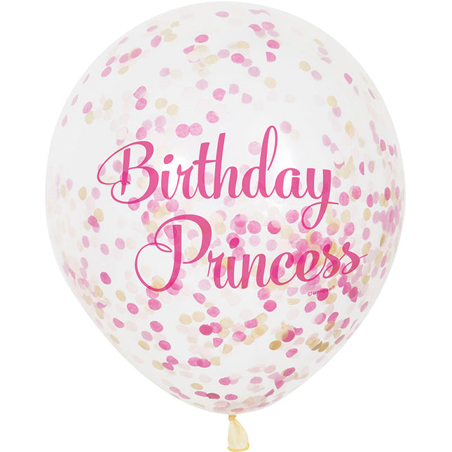 Latexballon Ø30cm Konfetti ca.30cmØ/6St. HB Princess Pink