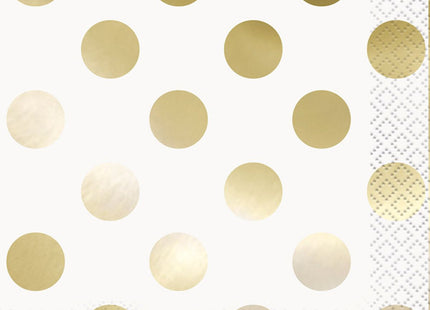 Servietten "Dots" - Gold | 16Stk./25x25cm