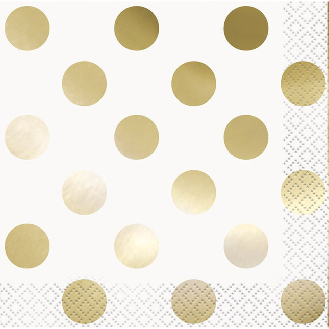 Servietten "Dots" - Gold | 16Stk./25x25cm