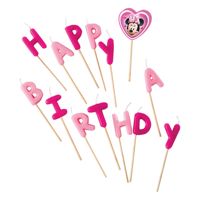 Kerzen Minnie Happy Birthday Picker, 14-teilig