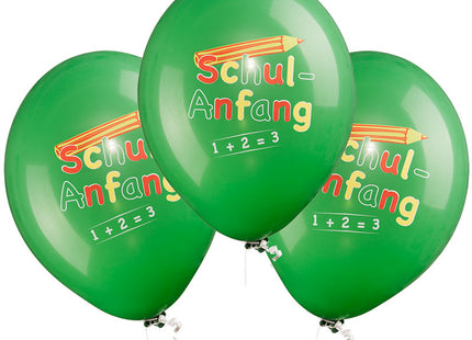 FM-Latexballon Schulanfang 123 ca.33cmØ/6Stk. Grün