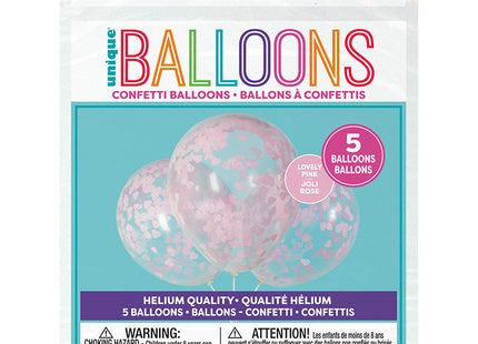 Latexballon Konfetti ca.40cmØ/5St. Rosa