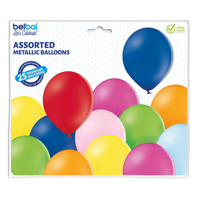 Latexballons Uni Met ca.30/33cmØ/25St. Bunt #301