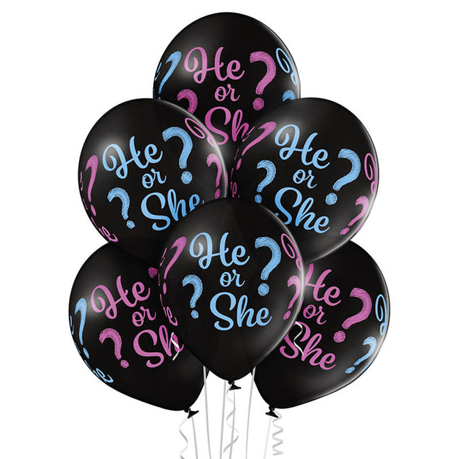 Latexballon Ø30cm "Reveal He or She"| 6 Stk.