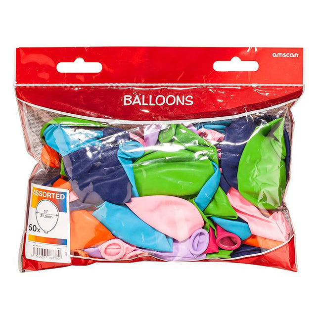 Latexballon Uni Pastell 27,5cmØ/50Stk. | Bunt