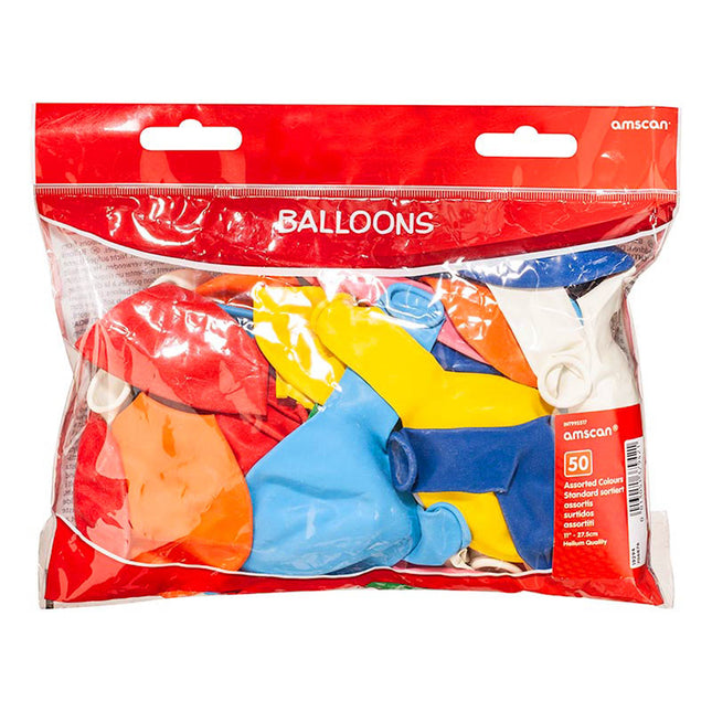 Latexballon Uni Pastell 27,5cmØ/50Stk. | Bunt Mix