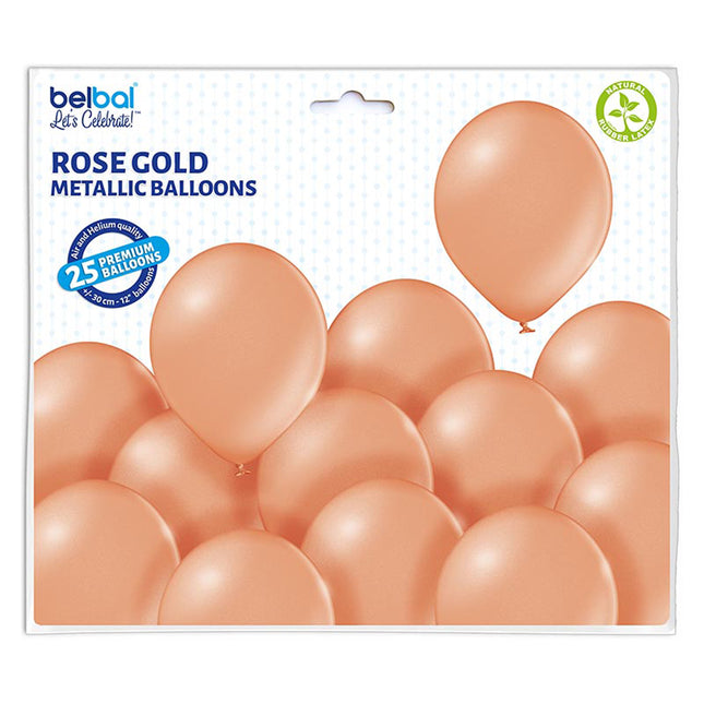 Latexballons Uni Met ca.30/33cmØ/25St. Rosego #091