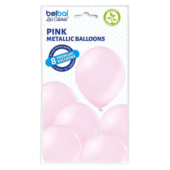 Latexballons Metallic ca.30/33Ø 8St. Rosa #071