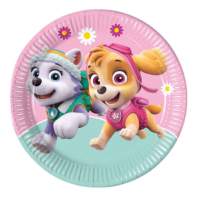 Pappteller Paw Patrol Skye and Ever 8Stk./23cm FSC