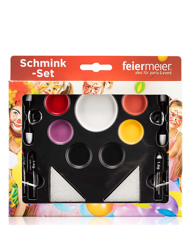 Schmink-Set 14-tlg. | Mehrfarbig - Farbe Stifte Schwämmchen und Applikatoren