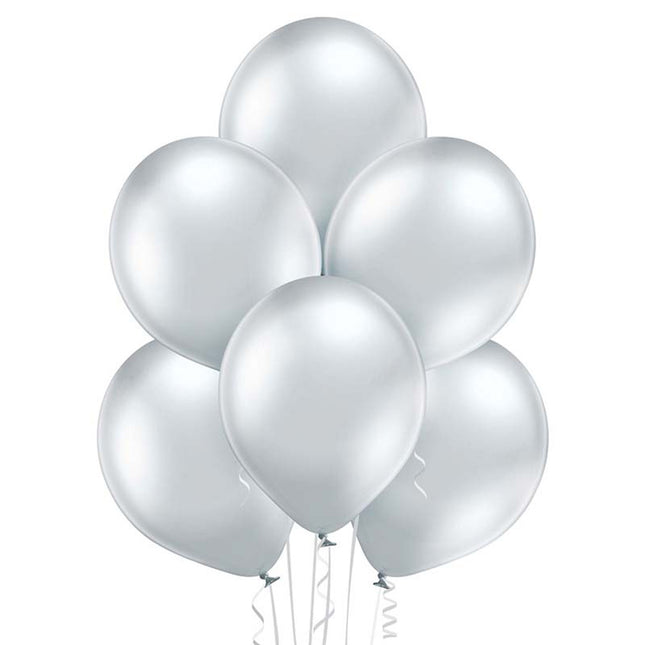 Latexballons Uni Glossy Ø12cm/25Stk. | Silber