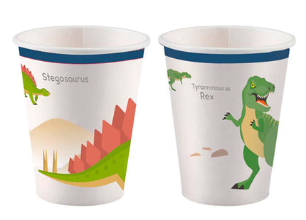 Pappbecher Dinosaurier 250ml/8Stk.