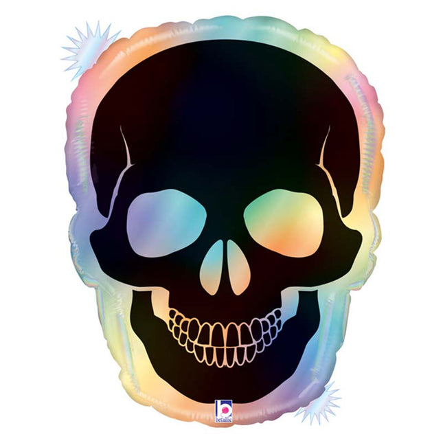 ABC Shape Opal Skull Rainbow Holo 27" 69 cm