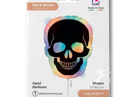 ABC Shape Opal Skull Rainbow Holo 27" 69 cm