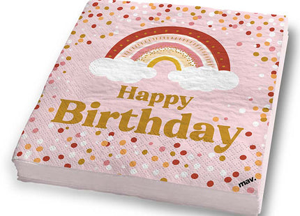 Servietten HB Boho Birthday 33x33cm/ 20St.