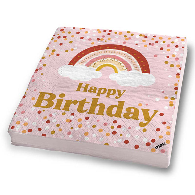 Servietten HB Boho Birthday 33x33cm/ 20St.