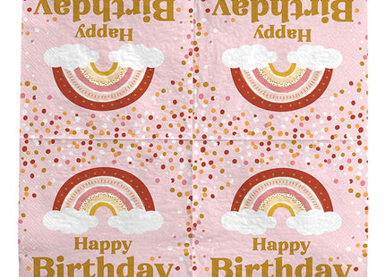 Servietten HB Boho Birthday 33x33cm/ 20St.