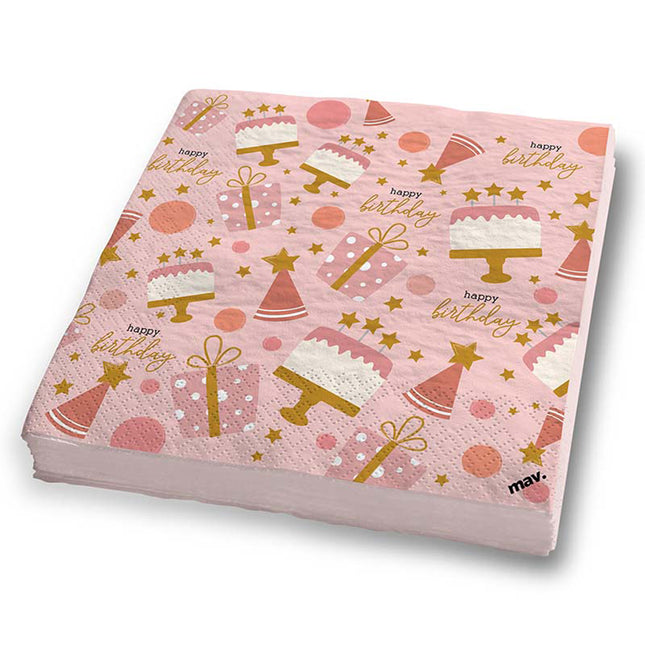 Servietten HB Rose Confetti 33x33cm/ 20St.