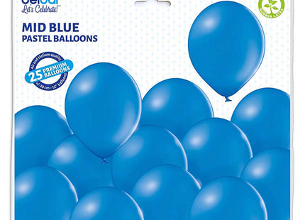 Latexballons Uni ca.30/33cmØ/25St. Mittelblau #012