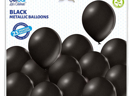 Latexballons Uni Met ca.30/33cmØ/25St. Schwarz#090