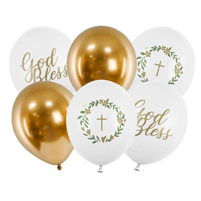 Latexballon Ø30cm "God Bless"| 6 Stk.