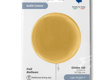 Orbz 4D Globe Gold 15" Bulk