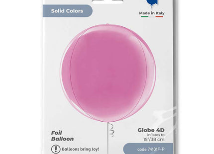 Orbz 4D Globe Platinum Fuchsia 15" Bulk