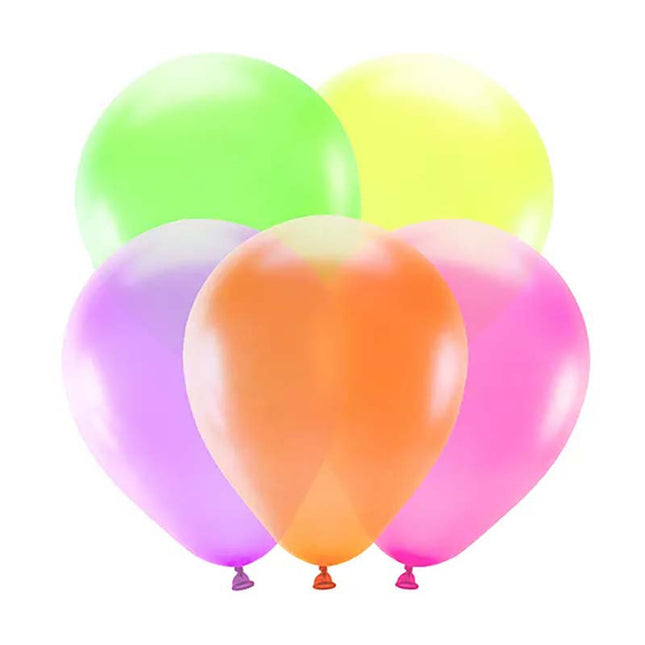 Latexballon Uni Neon 25cmØ | 5Stk. - Bunt