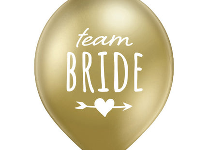 Latexballons Bride To Be 12"/ca.30cmØ 6Stk. | Weiß #002 Pastell/Gold #600 Glossy