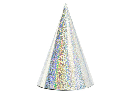 PartyHut Holographic Silber 6Stk.