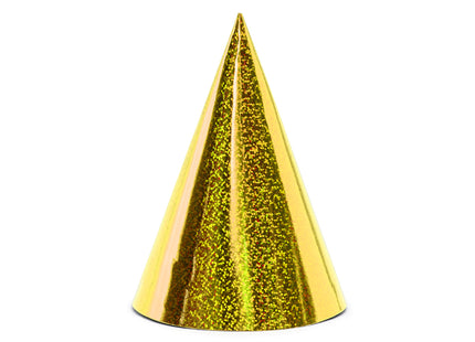 PartyHut Holographic Gold 6Stk.