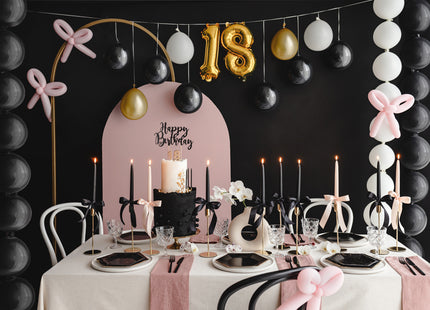 Ballongirlande 3in1 - Schwarz Gold 260 x 32 cm | 18. Geburtstag