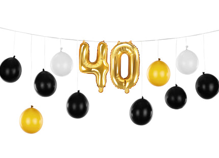 Ballongirlande 3in1 - Schwarz Gold 260 x 32 cm | 40. Geburtstag