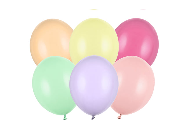 Latexballon 23cmØ Uni Pastell | 50Stk. - Bunt