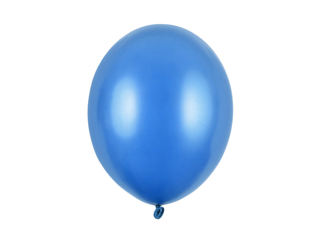 Latexballon Ø30cm "Uni Metallic" | 10 Stk. Cornfl.Blue