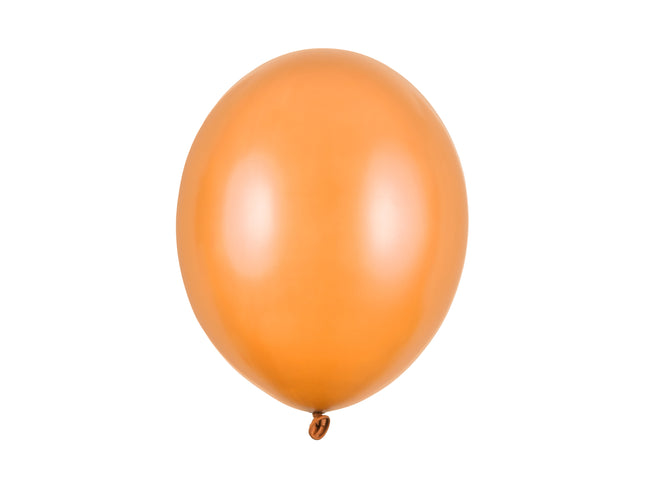 Latexballon Ø30cm "Uni Metallic" | 10 Stk. Mand. Orange