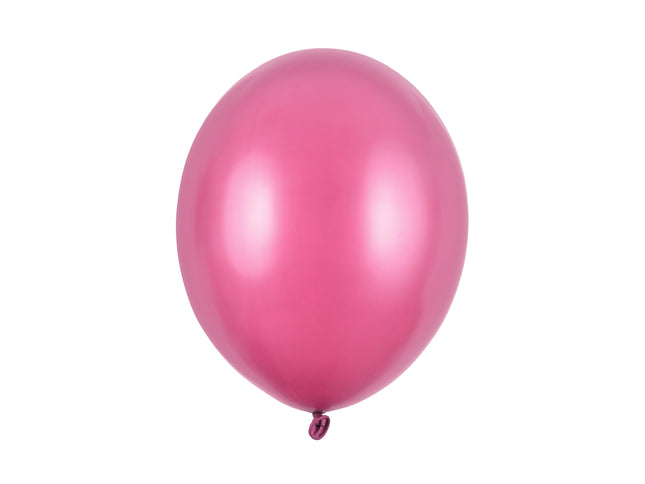 Latexballon Ø30cm "Uni Metallic" | 10 Stk. Hot Pink