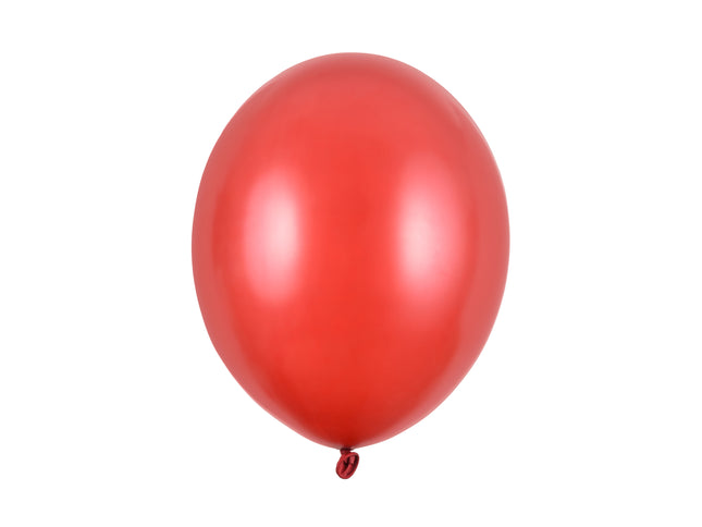 Latexballon Ø30cm "Uni Metallic" | 10 Stk. Poppy Red