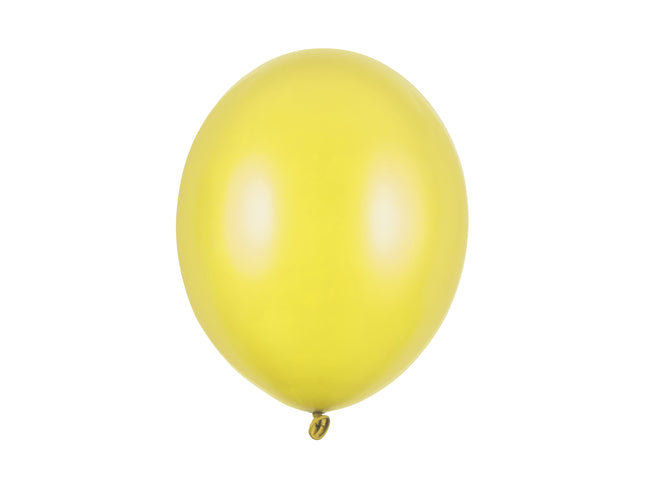 Latexballon Ø30cm "Uni Metallic" | 10 Stk. Lemon Yellow