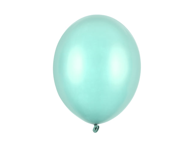 Latexballon Ø30cm "Uni Metallic" | 10 Stk. Mint Green