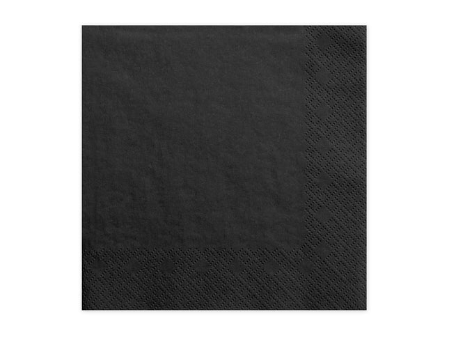 Servietten Uni 33x33 cm/ 20St. Schwarz