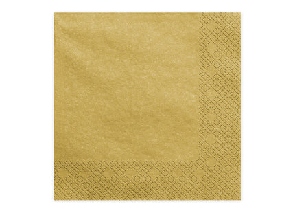 Servietten Uni 33x33 cm/ 20St. Gold-Metallic