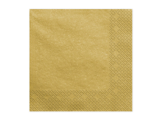 Servietten Uni 33x33 cm/ 20St. Gold-Metallic