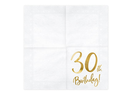 Servietten Birthday Gold 30th. 33x33cm/20St.