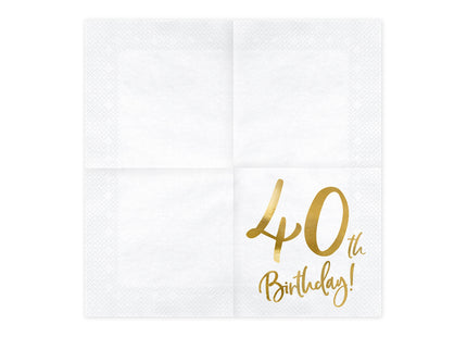 Servietten Birthday Gold 40th. 33x33cm/20St.