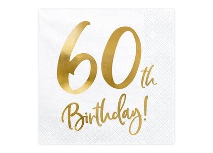 Servietten Birthday Gold 60th. 33x33cm/20St.