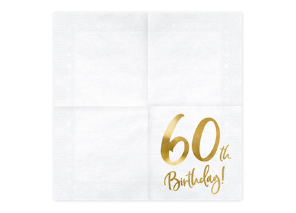 Servietten Birthday Gold 60th. 33x33cm/20St.